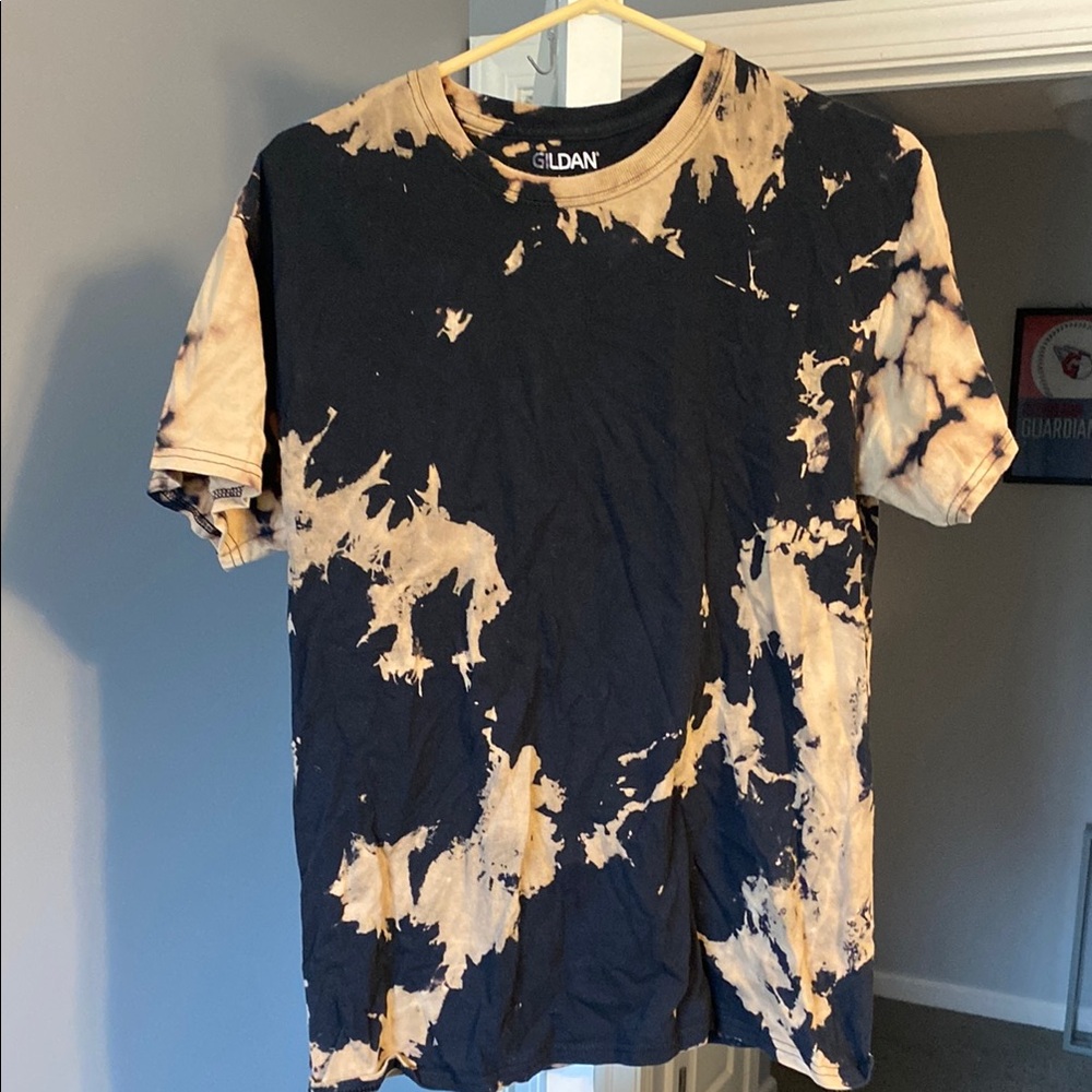 Gildan Black and Tan Tie-Dye Men's Shirt